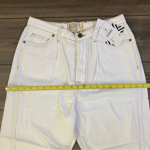 Free People X Sandrine Rose High Waist White Buckle Pants - NEW - Picture 8 of 11
